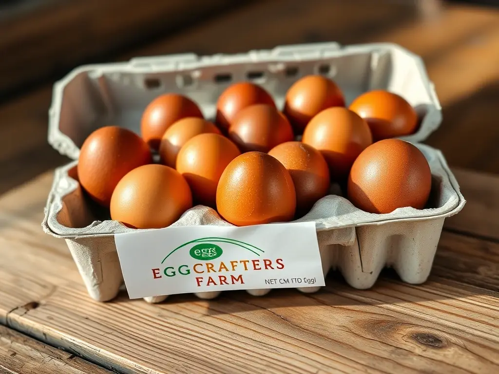 A close-up shot of a variety of fresh, brown and white eggs in a carton, highlighting their natural appearance and freshness, set in a brightly lit, clean environment.